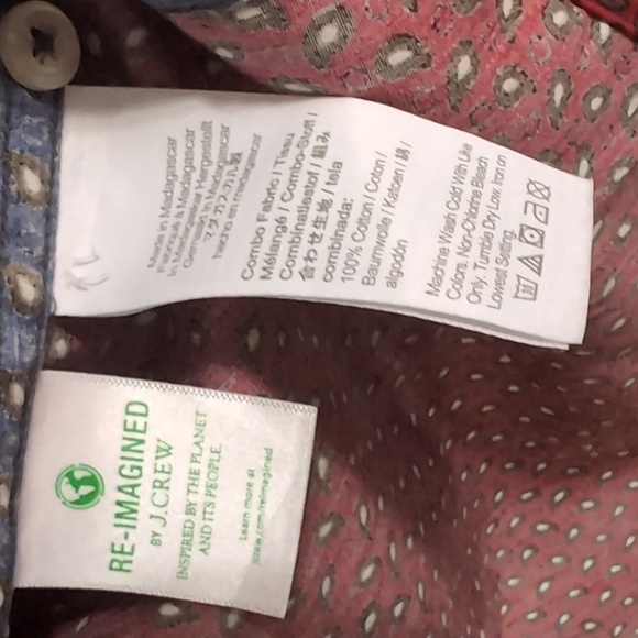 J Crew Bandana Print Color block Classic Fit Long Sleeve Button Up Size Medium - Picture 3 of 4